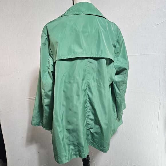 Dennis‎ By Dennis Brasso Soft Green Satin Look Spring/Rain Lined Coat, Size Med. - Picture 3 of 8